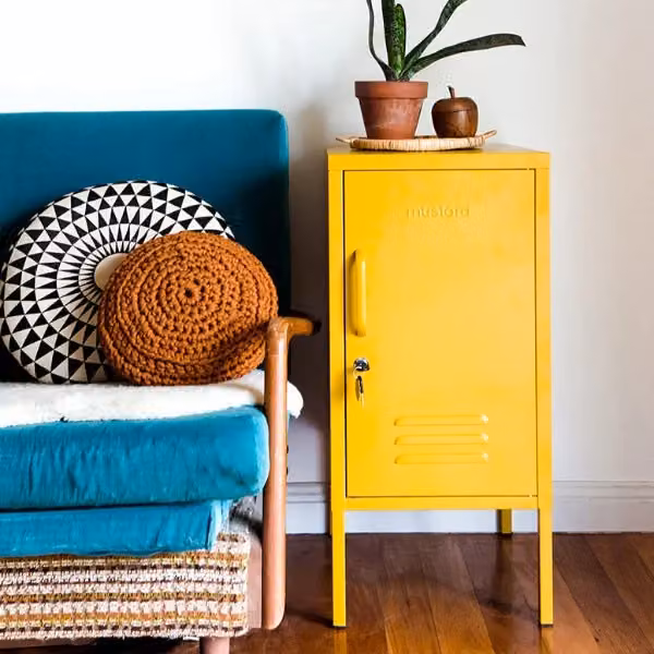 Mustard Made The Shorty Freestanding Metal Storage Cabinet in Yellow, H 72 cm x W 46 cm x D 35 cm – 4