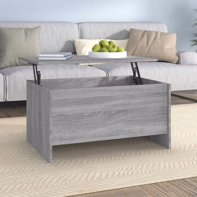 Berkfield Home Modern Grey Coffee Table with Lift Mechanism, W/D/H: 80 x 55.5 x 41.5 cm – 1