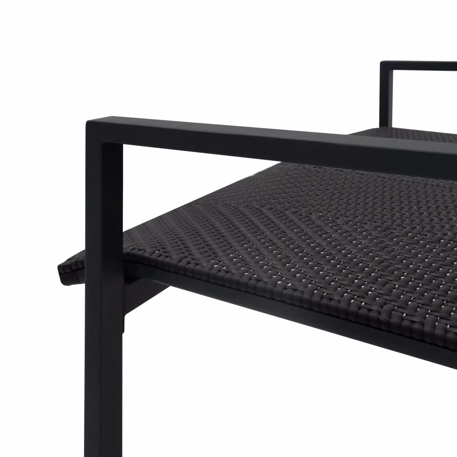 Monstershop Modern Black Rattan and Steel Patio Furniture Set with Glass Top – 7