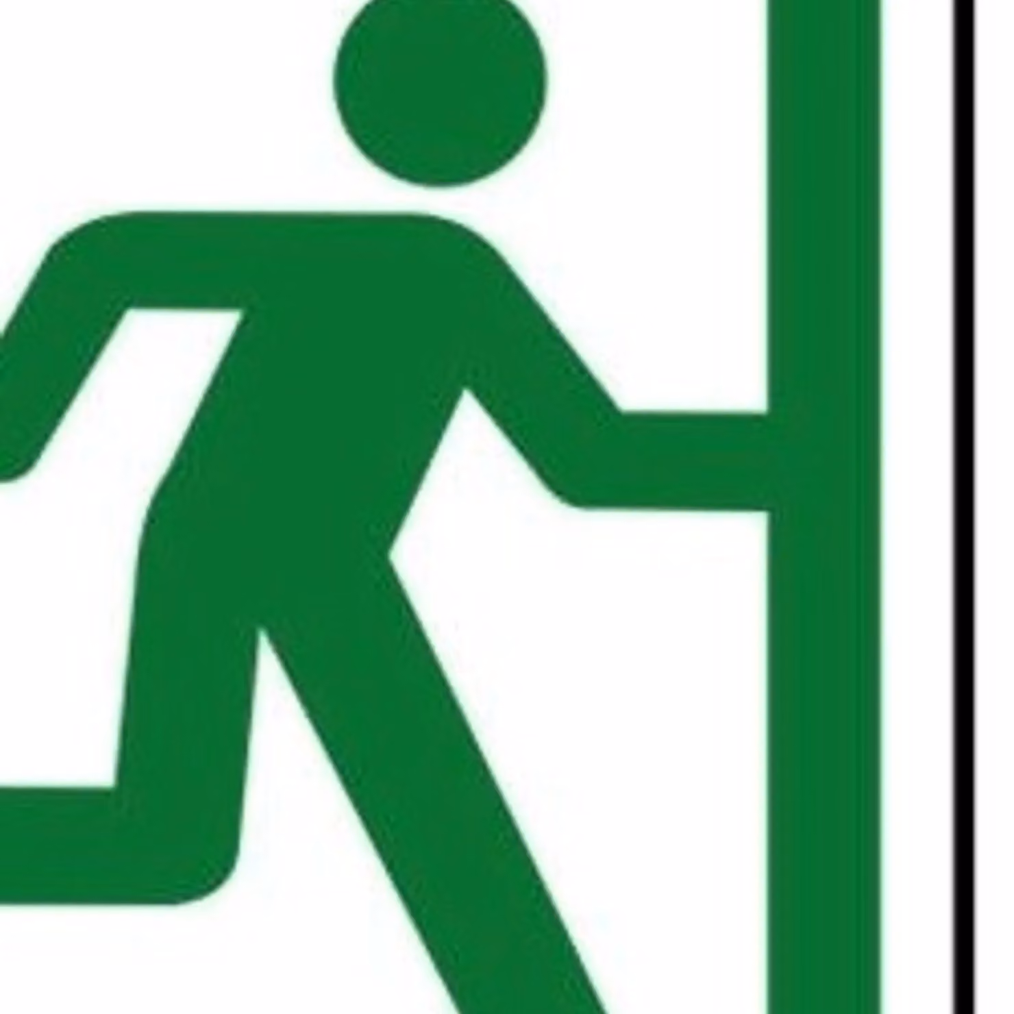 Scan Multicolour Fire Exit Man Running Right PVC Sign W: 30 cm, H: 20 cm – 2