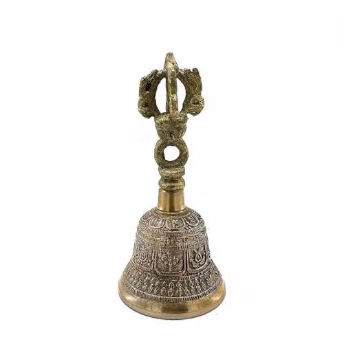 KDMD Small Tibetan Tingsha Bell in Gold, W/H: 5 x 11 cm