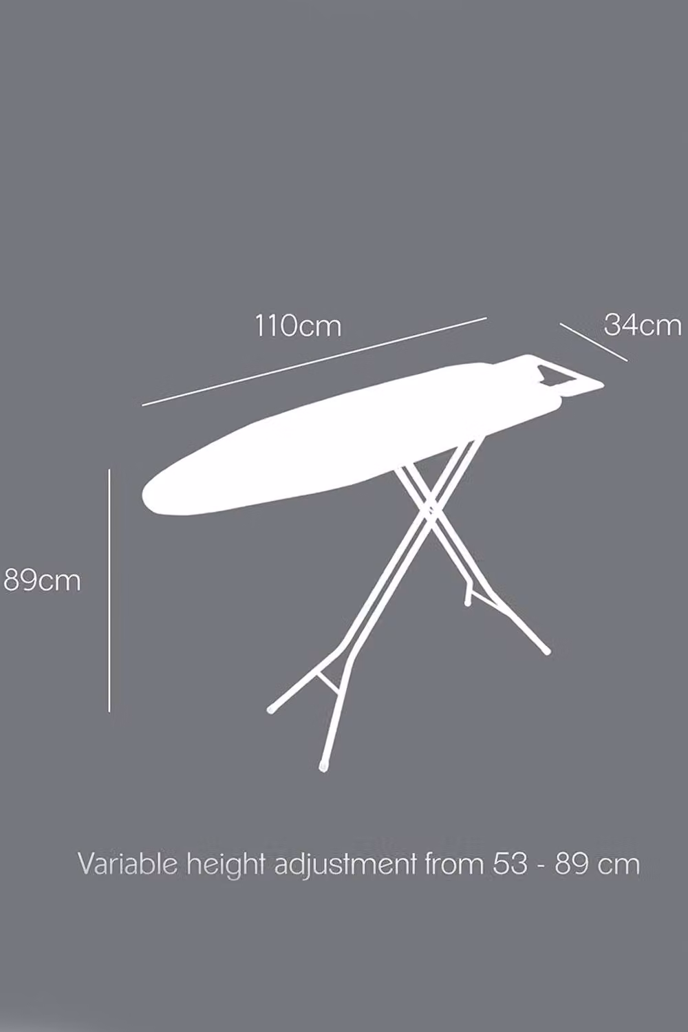 Metaltex Kuma Multicoloured Metal Ironing Board W/D/H: 89.0 x 34.0 x 34.0 cm – 2