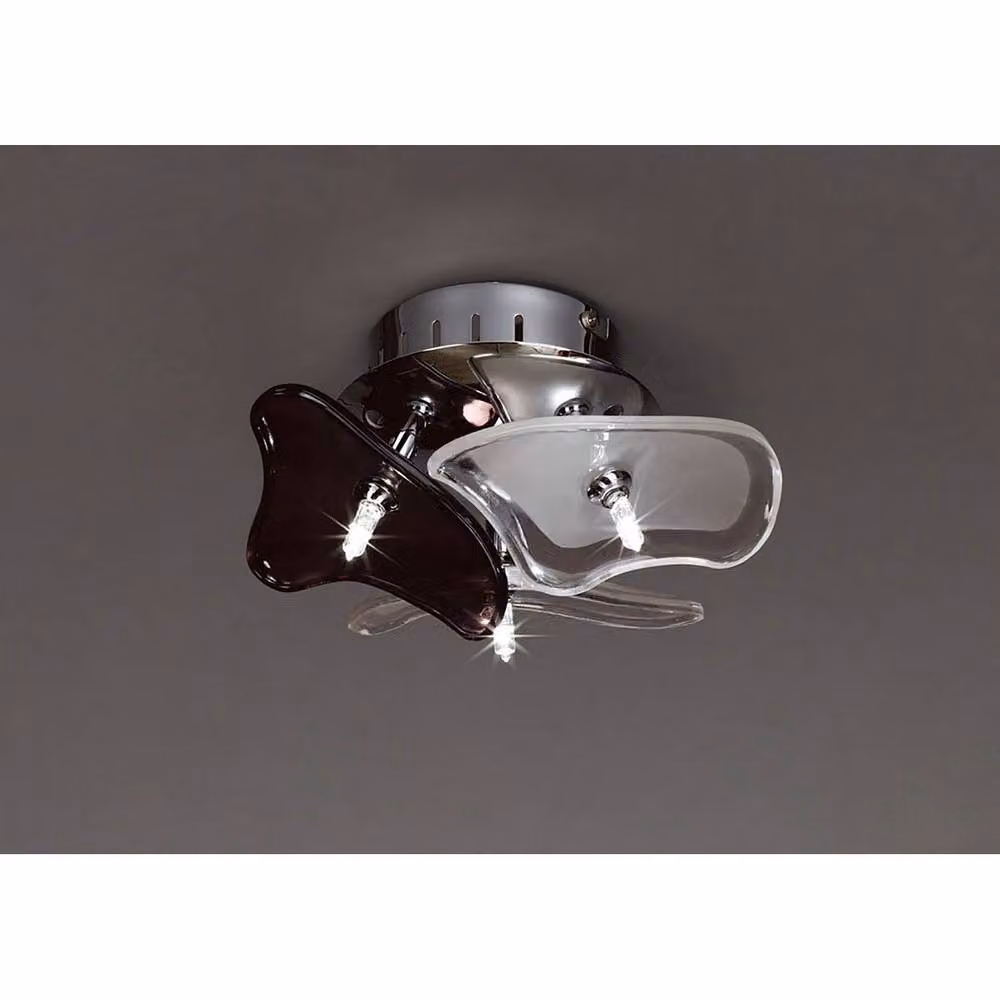 Netlighting Otto 3-Light Ceiling and Wall Lamp in Chrome and Black with Transparent Glass – 2
