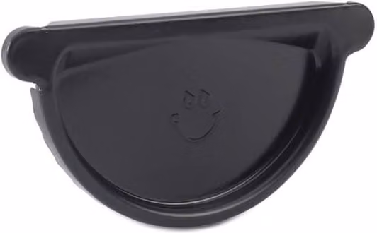 Galeco Black Galvanised Steel Half Round Gutter External Stopend, 135mm