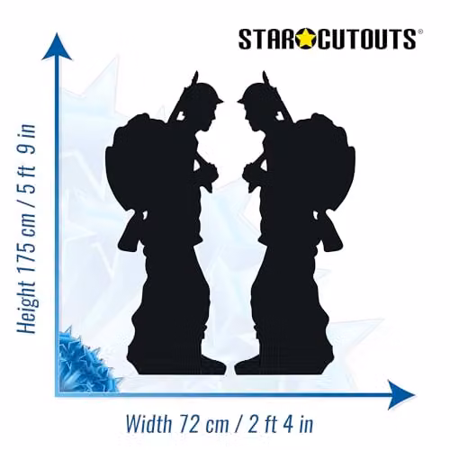 Star Cutouts SC1136 Soldier Silhouette Double Pack Lifesize Black Cardboard Cutouts for Remembrance Day and Memorial Events – 3