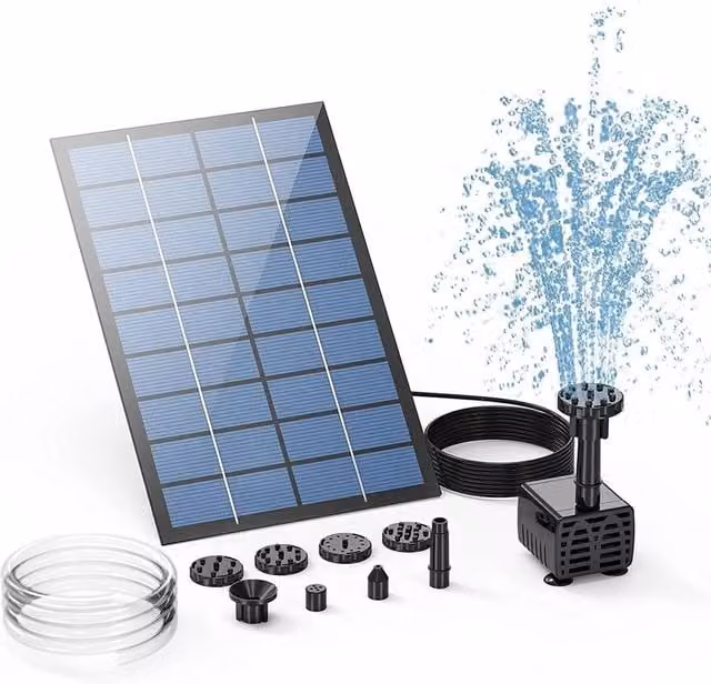 Havendro Solar Water Feature Fountain Pump Kit in Black – 1