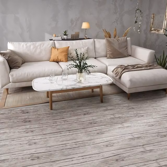 Livingandhome Grey Rustic Wood Effect Self-adhesive Waterproof Plank Flooring