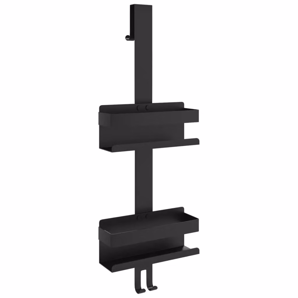Berkfield Home Hanging Shower Caddy in Matt Black Brushed 304 Stainless Steel – 2
