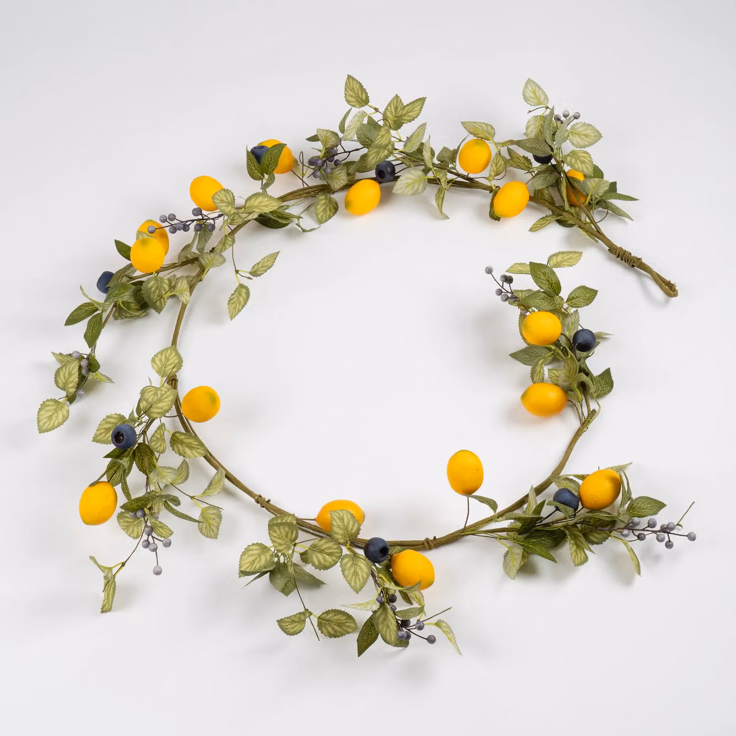 Scottish Everlastings Ltd Lemon and Berry Floral Garland in Yellow, 180 cm – 2