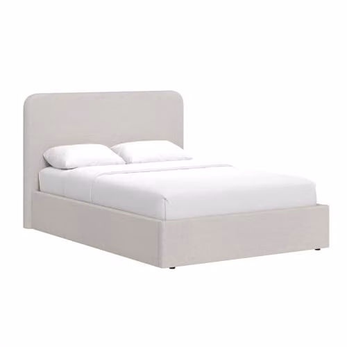 FWStyle King Size Ottoman Storage Bed in Beige, H: 217 cm, W: 113 cm, D: 169 cm – 1