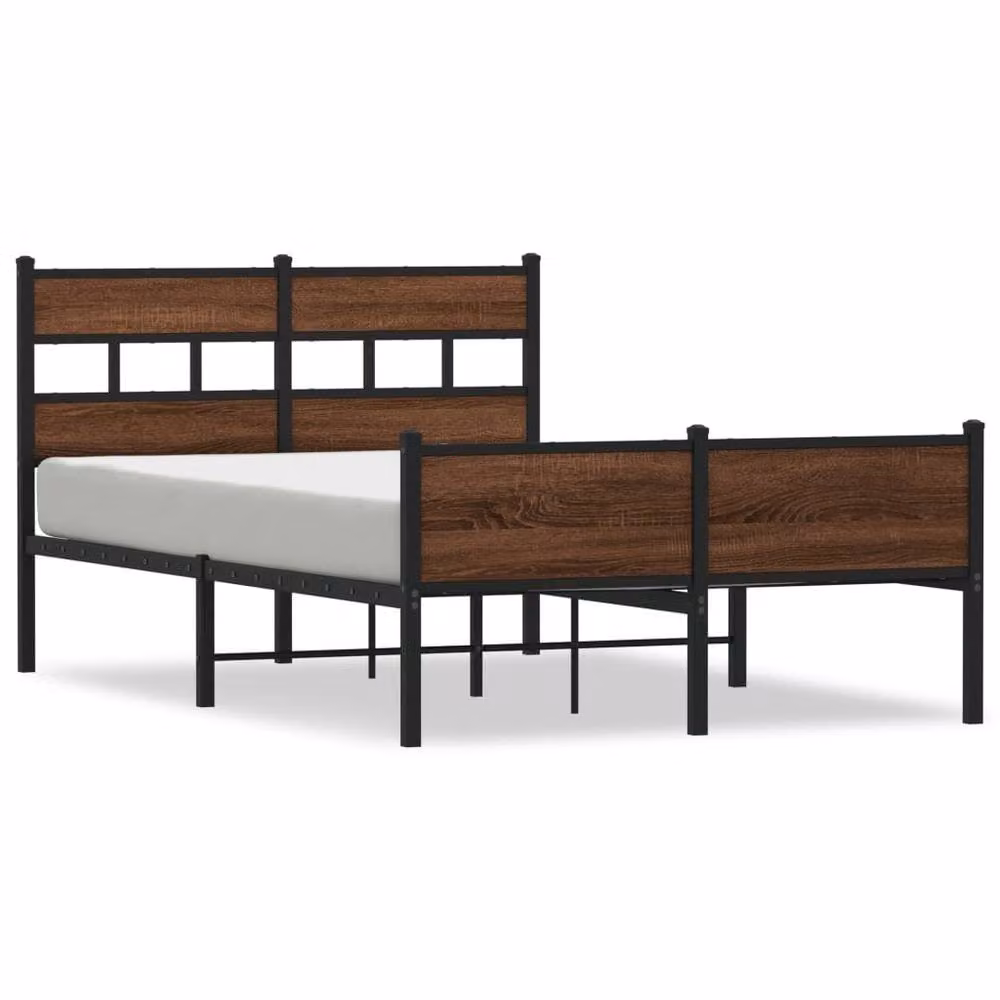 Berkfield Home Elegant Small Double Bed Frame in Brown Oak, W/D/H: 120 x 200 x 91.5 cm – 3