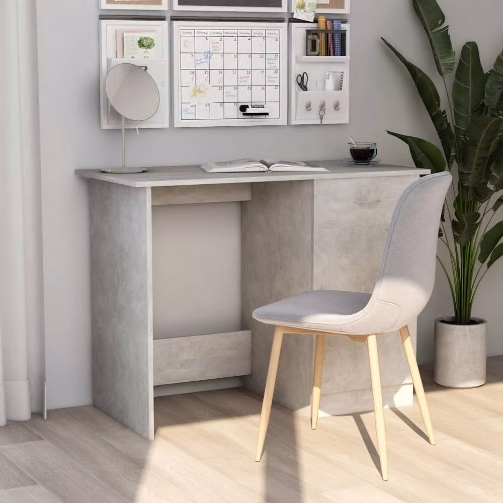 Berkfield Home Modern Writing Desk in Concrete Grey, W/D/H: 100 x 50 x 76 cm – 2
