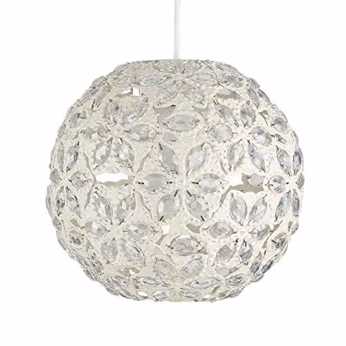 ValueLights Moroccan Style Beige Metal Sphere Ceiling Pendant Light Shade, Width: 26 cm – 1