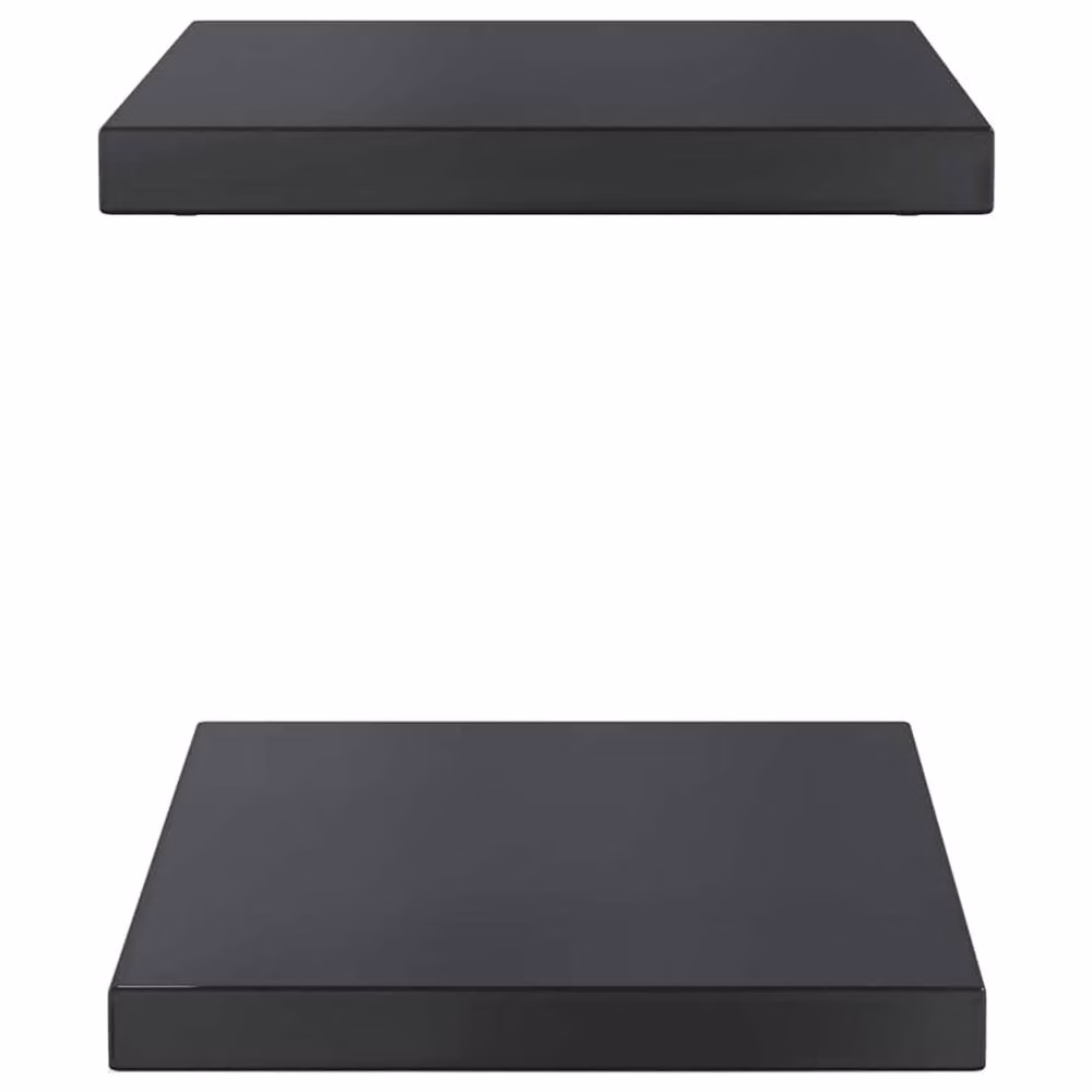 Berkfield Home Black Stainless Steel Wall Mounted Shelves, 2 Pack, W: 50 cm, D: 30 cm, H: 3 cm – 3