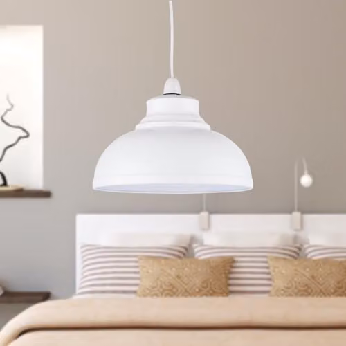 First Choice Lighting Cream Domed Metal Easy Fit Pendant Shade – 2