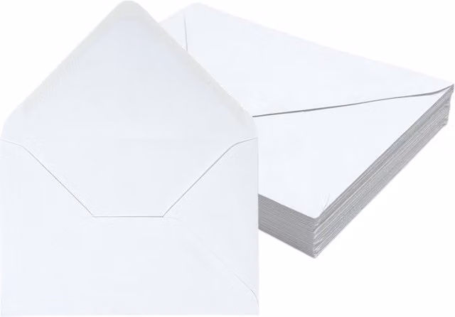 Janrax White Gummed Paper Envelopes W: 10.8 cm, H: 15.2 cm