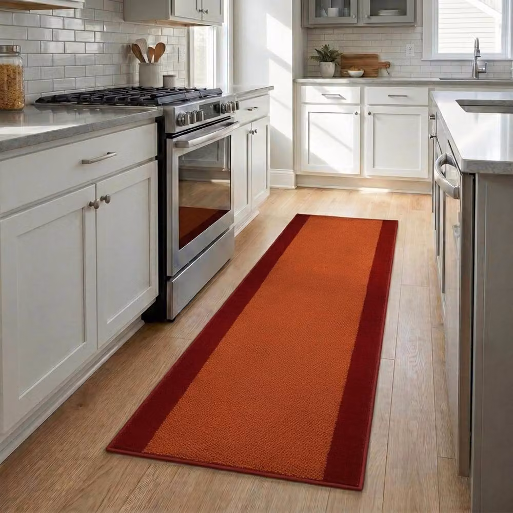 Bravich LTD Bordered Traditional Hallway Runner Rug in Orange, W/D/H: 60 x 540 x 1 cm – 2