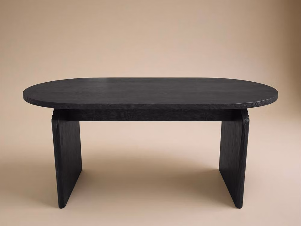 Solace+Co Varm Ribbed Oval Dining Table in Black – 3