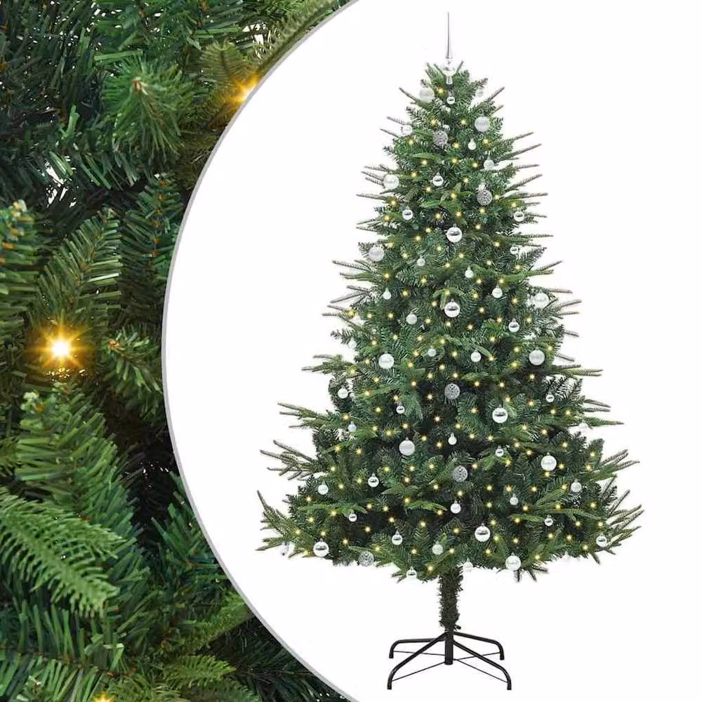 Berkfield Home Pre-lit Artificial Christmas Tree with Ball Set, Green, Height: 240 cm – 2