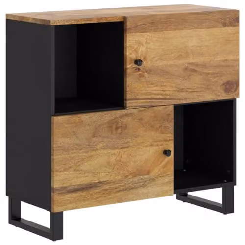 vidaXL Revera Sideboard with 2 Doors in Brown Solid Mango Wood, W/D/H: 80 x 33 x 75 cm