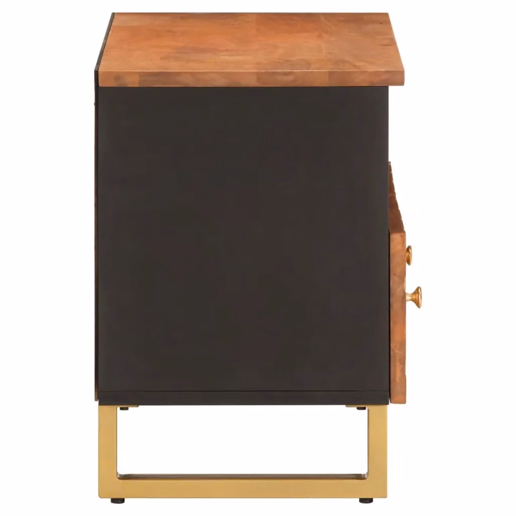Berkfield Home Industrial Mango Wood and Metal TV Cabinet in Brown and Black, W: 70 cm, D: 33.5 cm, H: 46 cm – 3