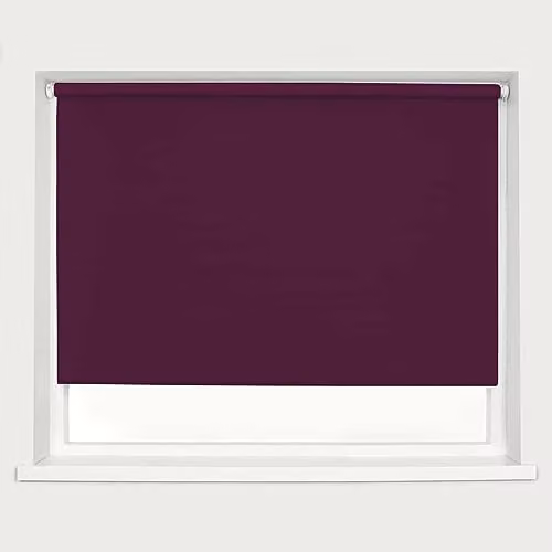 Caecus Purple Blackout Roller Blind with Thermal and UV Protection, Width: 150 cm, Drop: 160 cm
