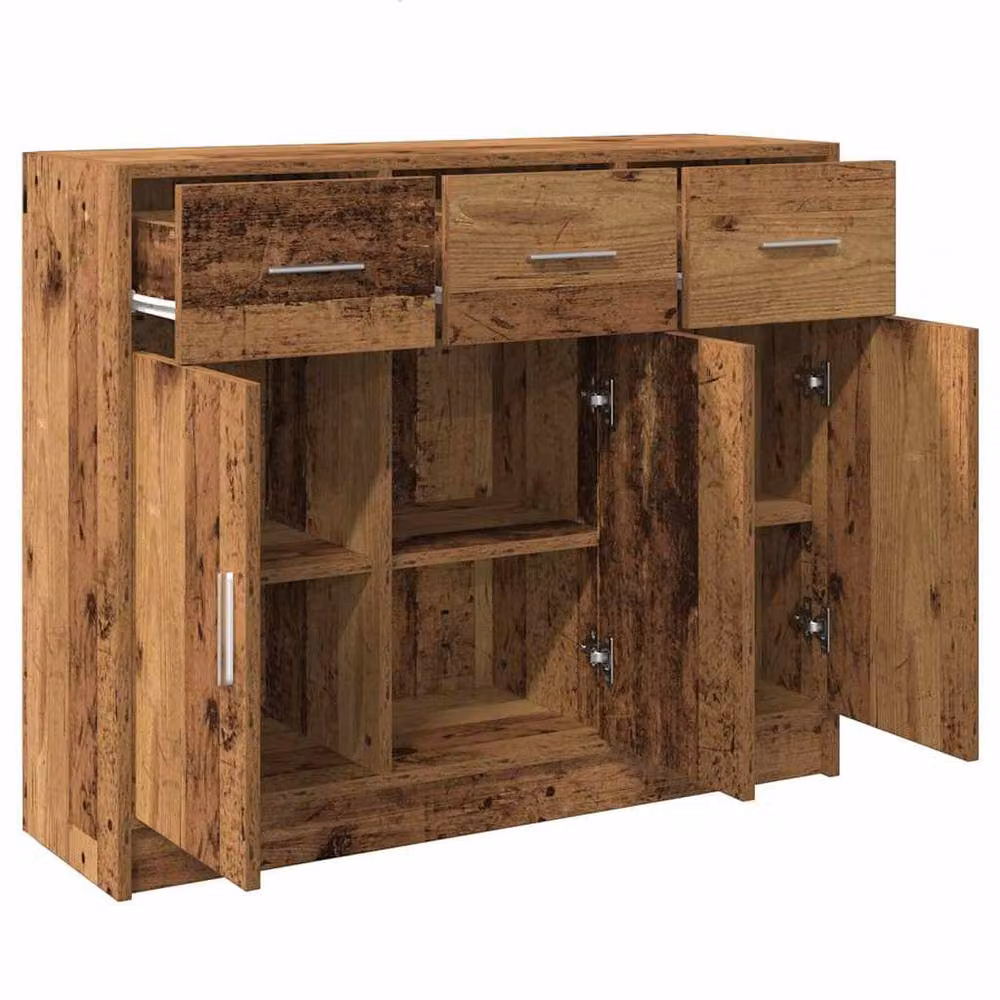 Berkfield Home Old Wood Sideboard in Brown, W/D/H: 91 x 28 x 75 cm – 4