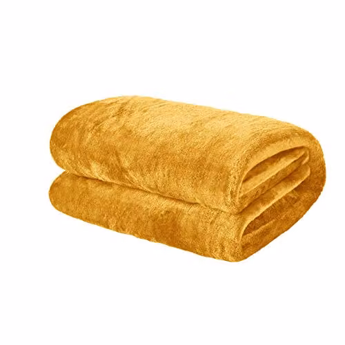 Brentfords Yellow Fluffy Fleece Blanket, W/D/H: 150 x 200 cm – 1
