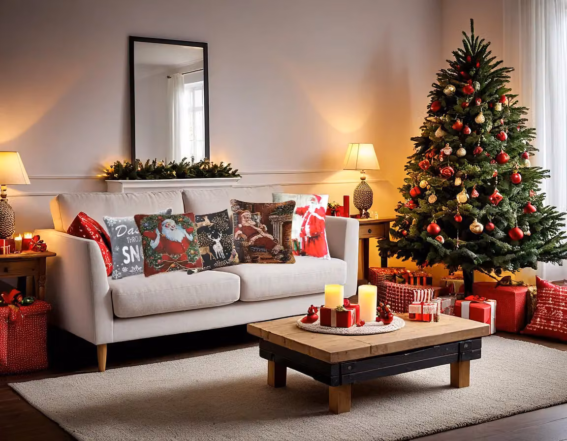 Luxury Living Christmas Decorative Velvet Cushion with Pad in Grey and Silver, W/D/H: 45 x 45 x 45 cm – 3