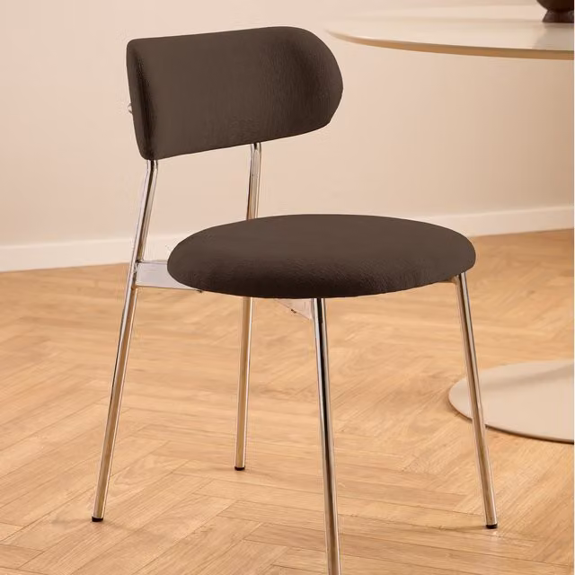 Furniture To Go Lyric Dining Chairs in Brown Fabric with Metal Base (Set of 2)