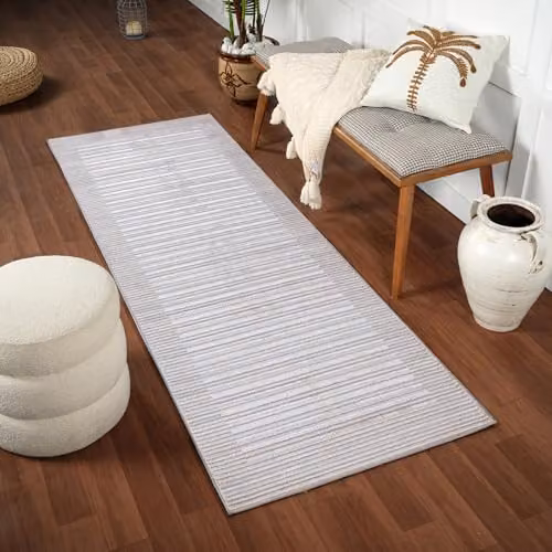 Livabliss Kaysa Geometric Modern Rug in Grey, Beige and White, W/D: 80 x 150 cm – 3