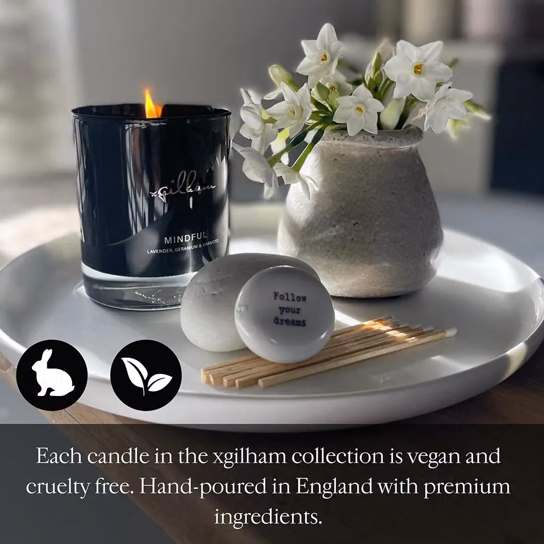 xgilham Scented Tabletop Candle in Black, 200g, Floral and Woody Scents – 5