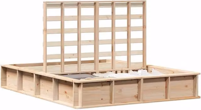 Berkfield Home Modern Solid Pine Bed Frame with Lift-Up Storage, Beige/Brown, W/D/H: 150 x 200 cm – 1