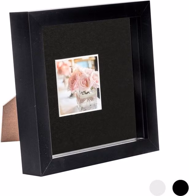 Nicola Spring Black 3D Box Photo Frame with 2x2 inch Mount