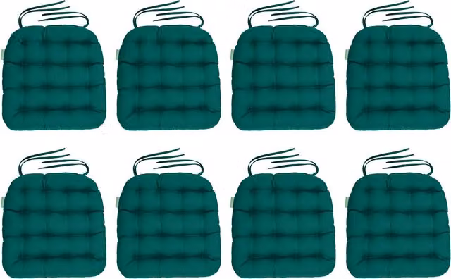Gardenista Green Tufted Rectangular Outdoor Garden Chair Cushion with Non-Slip, Water-Repellent and Weatherproof Quilted Polyester Fabric