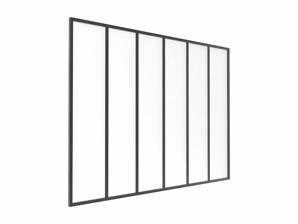 Vente-unique Studio Aluminium and Frosted Glass Roof in Black, W: 180 cm, D: 130 cm – 2