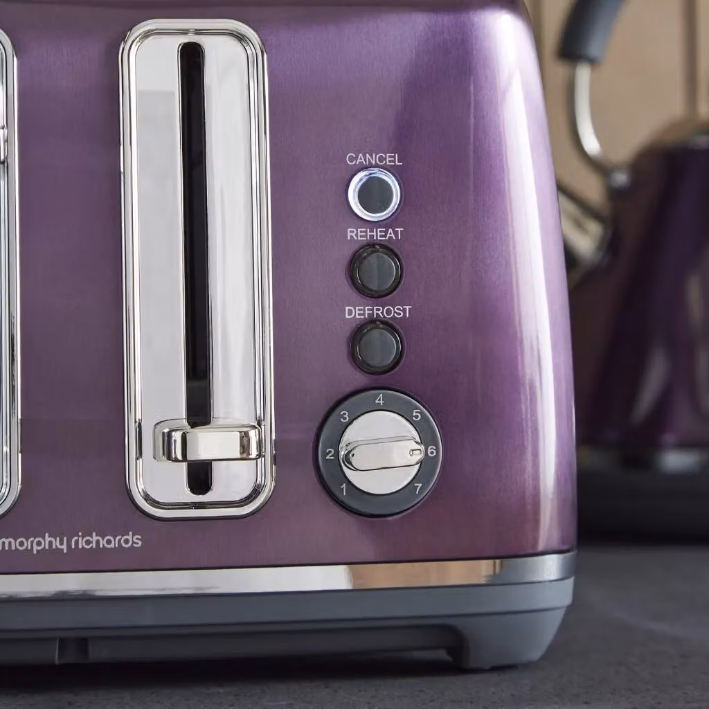 Morphy Richards Accents 4 Slice Toaster in Metallic Purple – 5
