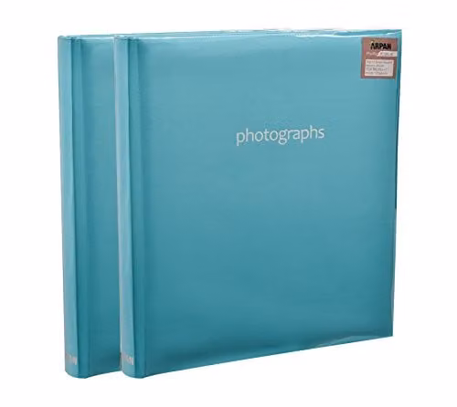 Arpan Blue Photo Album Memo Book with Index Page and DVD Pockets, Holds 120 Photos, 13 x 18 cm – 1