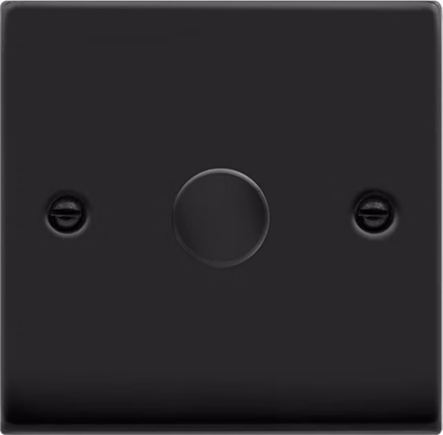 SE HOME Matt Black 1 Gang 2 Way 100W LED Trailing Edge Dimmer Light Switch Flush Plate