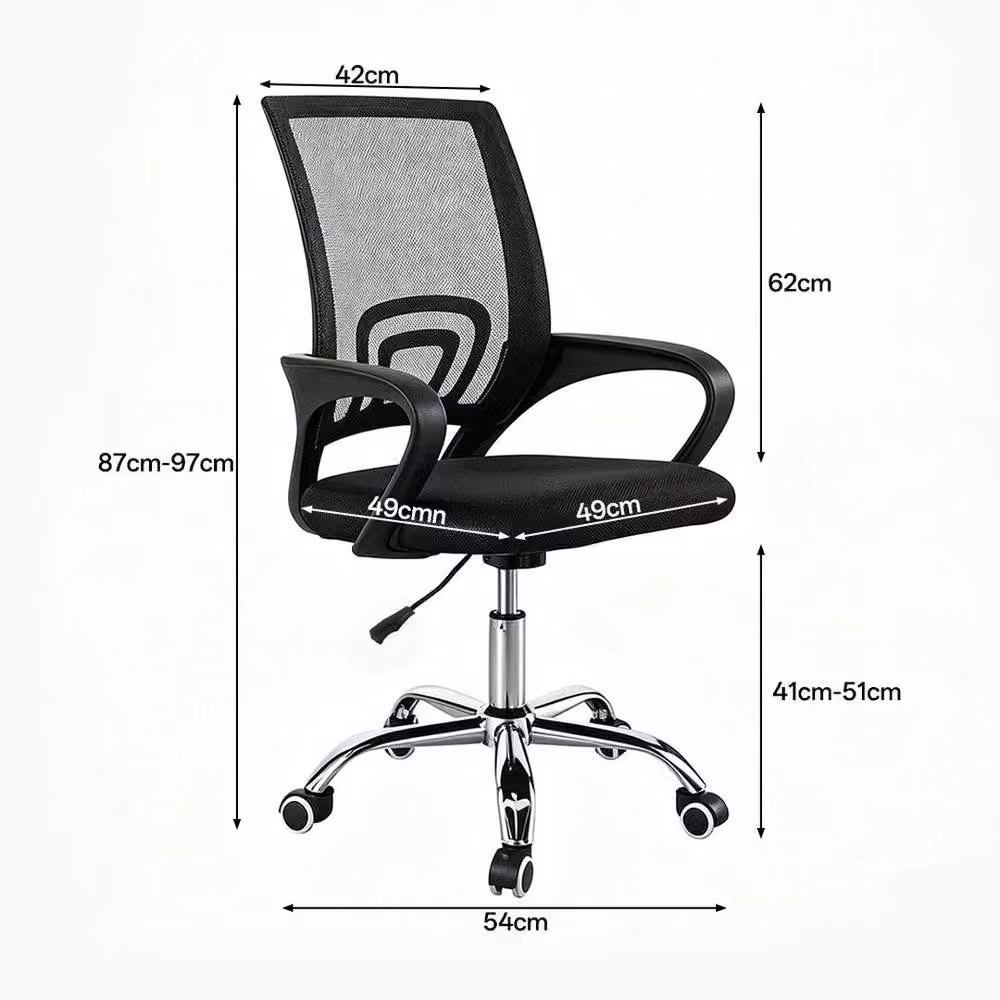 FORGEVIO Ergonomic Office Desk Chair in Black with Armrests – 2