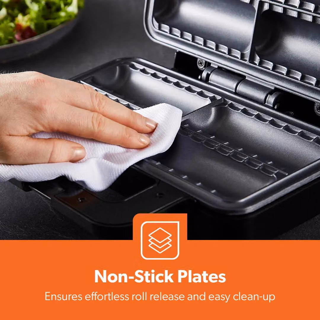 Geepas Sausage Roll Maker in Black with Non-Stick Plates and Overheat Protection – 5