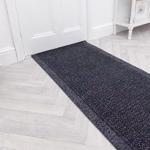 runrug Aztec Hallway and Kitchen Runner Rug, Black, W: 66 cm, L: 210 cm – 1
