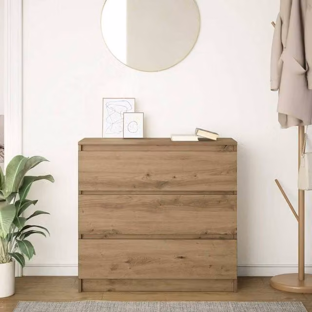 Berkfield Home Artisan Oak Sideboard in Brown, W/D/H: 80 x 35 x 76 cm