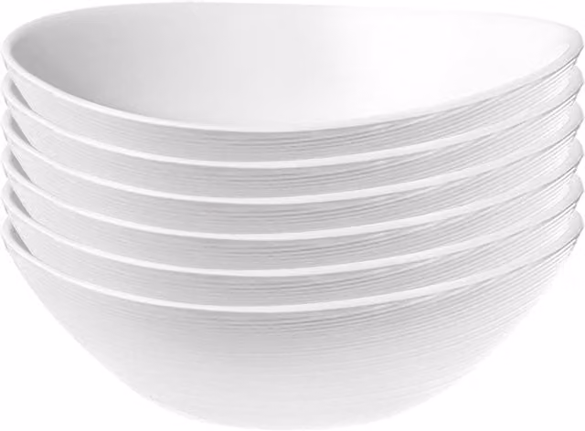 Bormioli Rocco Prometo White Glass Cereal Serving Bowl, 15 cm, Pack of 6