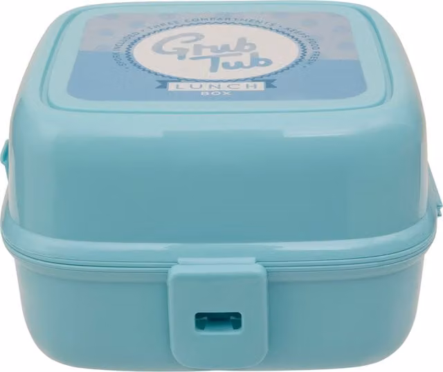 Orsina 4 Compartment Lunch Box with Lock in Mint Green and Blue