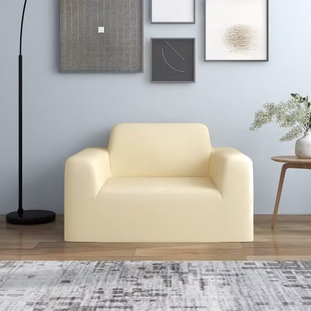 Berkfield Home Stretch Couch Slipcover in Cream Polyester Jersey