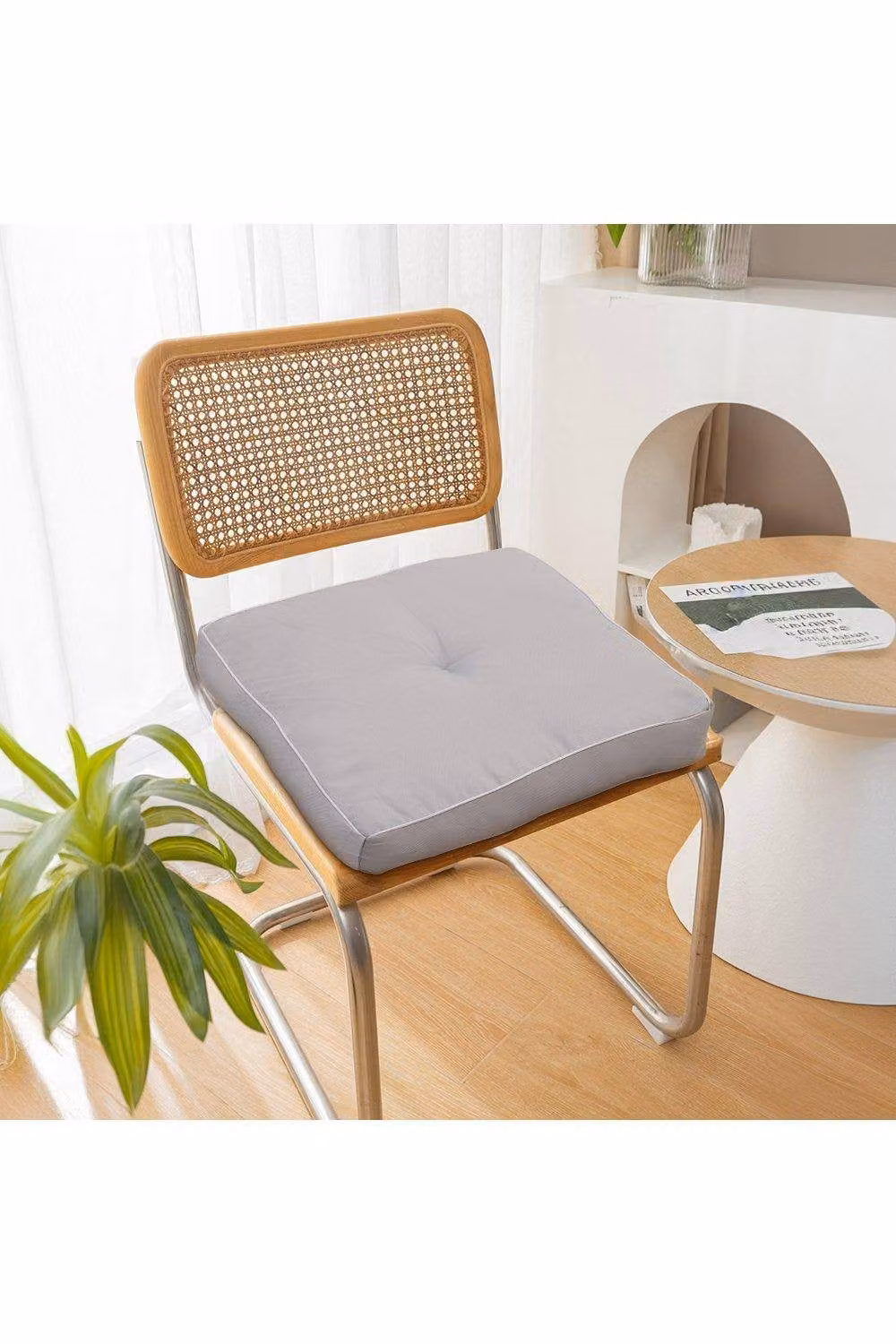 H&O Direct Set of 2 Breathable Square Outdoor Patio Seat Cushions in Grey – 2