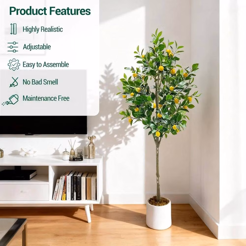 VOGREX 6ft Lifelike Green Artificial Freestanding Tree for Indoor and Outdoor Decor – 5