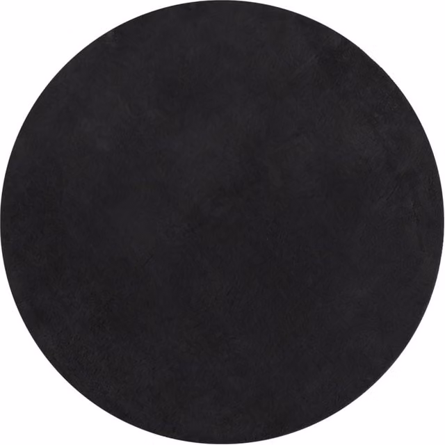 Berkfield Home HUARTE Round Short Pile Washable Rug in Black, Diameter: 120 cm – 1