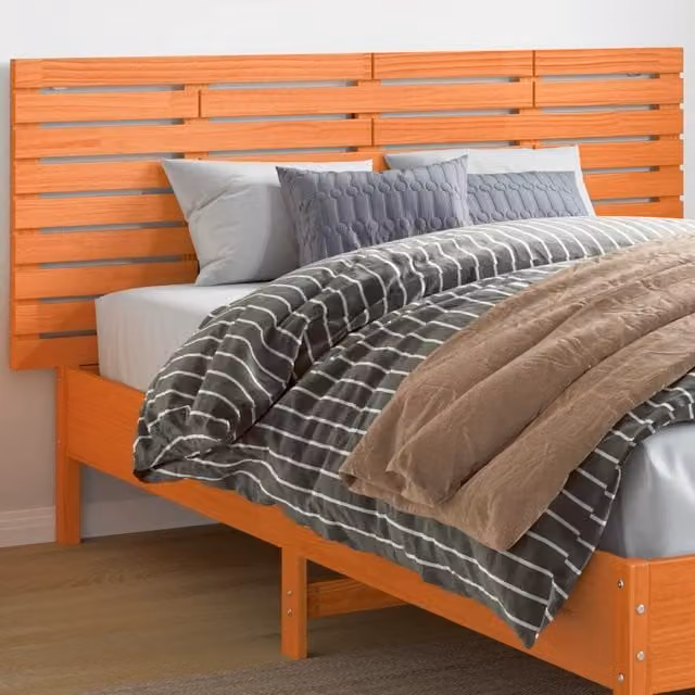 Berkfield Home Rustic Solid Wood Pine Wall Headboard in Brown, W: 166 cm, D: 3 cm, H: 63 cm – 1